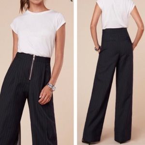 Reformation Lawrence Pants Pinstripe Navy size 6